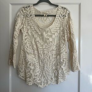 Anthropologie Meadow Rue Lace Blouse